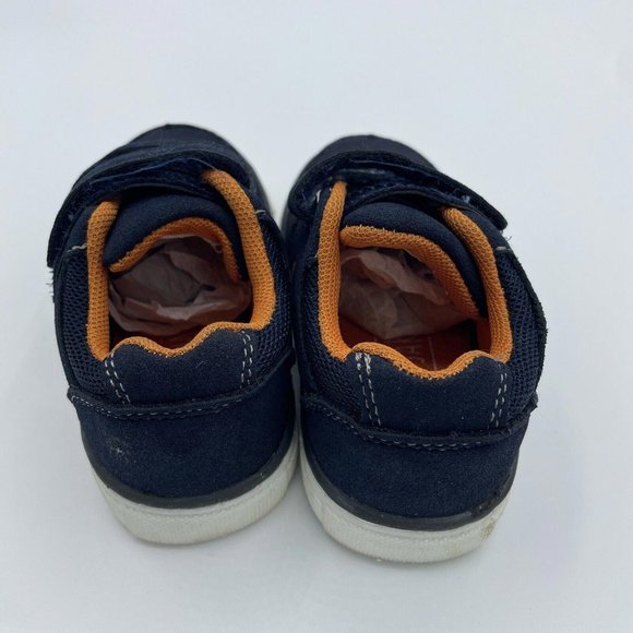 MAX + JAKE toddlers velcr0 sneakers in NAVY & ORANGE sz 5 - VGUC - Picture 3 of 6